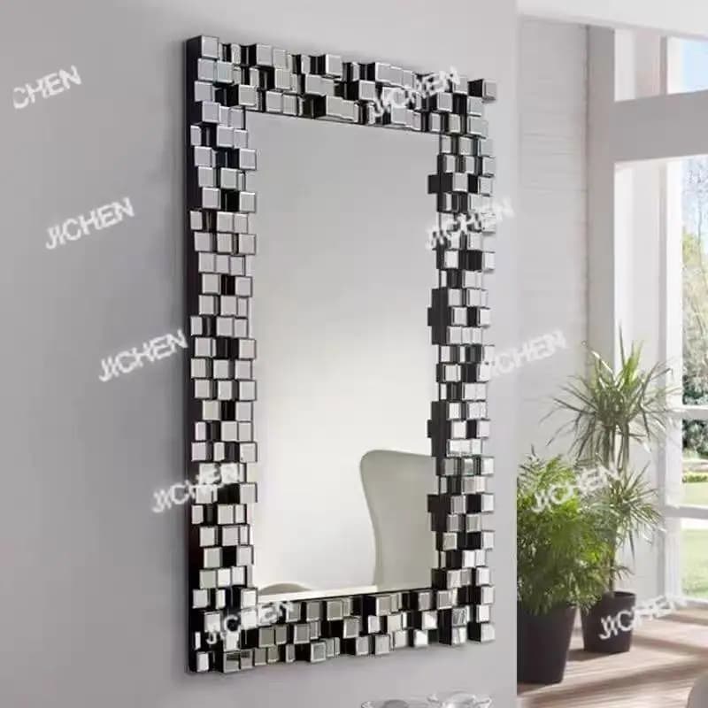 Specchio Decorativo da Parete JC 120X80CM per Bagno e Camera da Letto, Creazione Artistica per Arredamento Casa