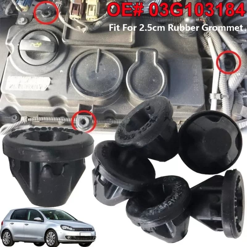6 pcs/set Car Engine Cover Trim Mounting Rubber Bush Bump Stopper For VW Audi Skoda Seat 03G103184 Car Motor Car Stopper