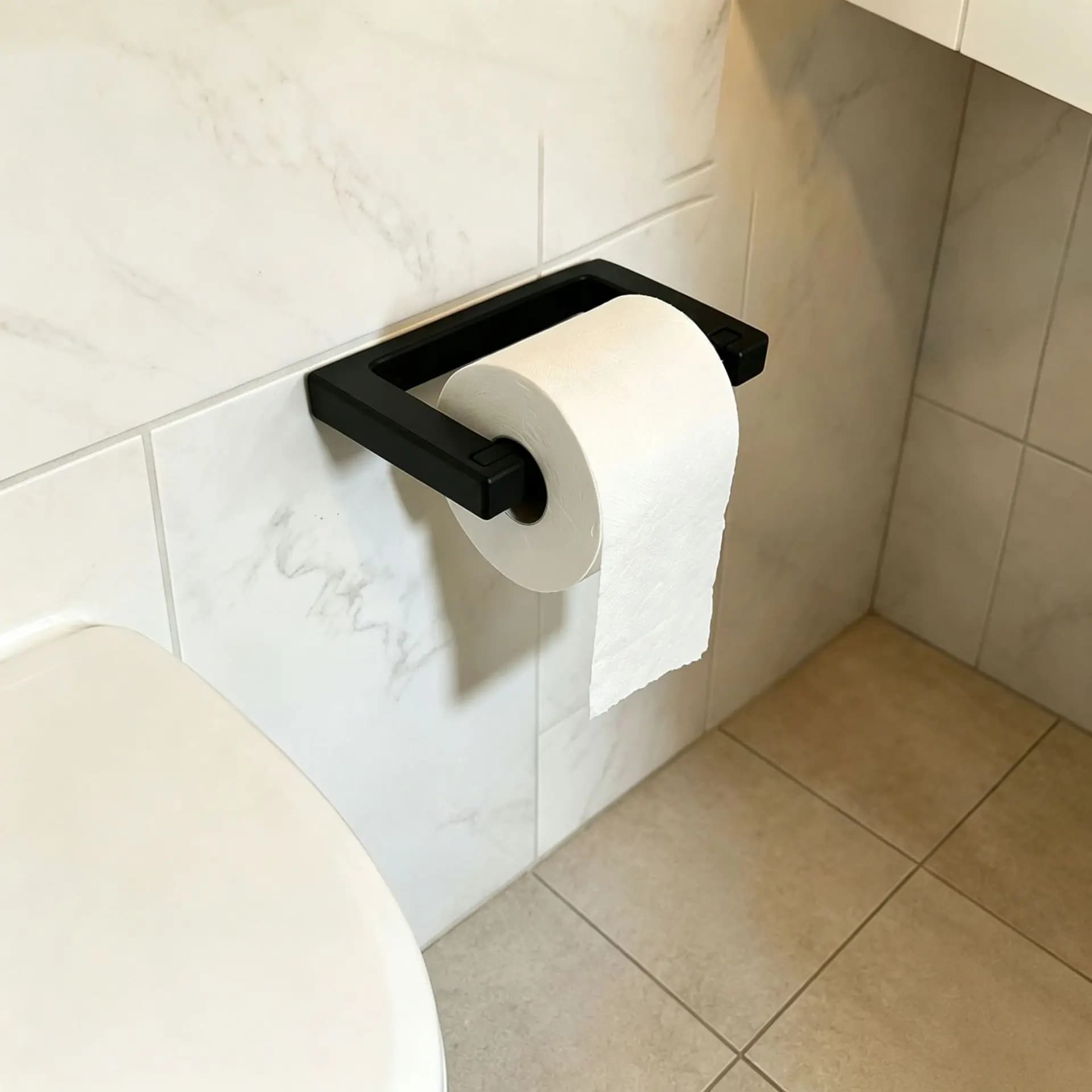 1pc 3D Printed Drill Mount Bathroom Towel Bar & Toilet Paper Holder Wall Storage Rack Multi-purpose Bathroom Organizer