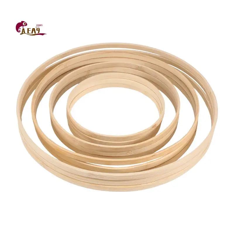 AEA9-Bamboo Floral Hoop Wreath Macrame Craft Dream Catcher Hoops Rings For DIY Wedding Wreath Decor,Macrame Dream Catcher