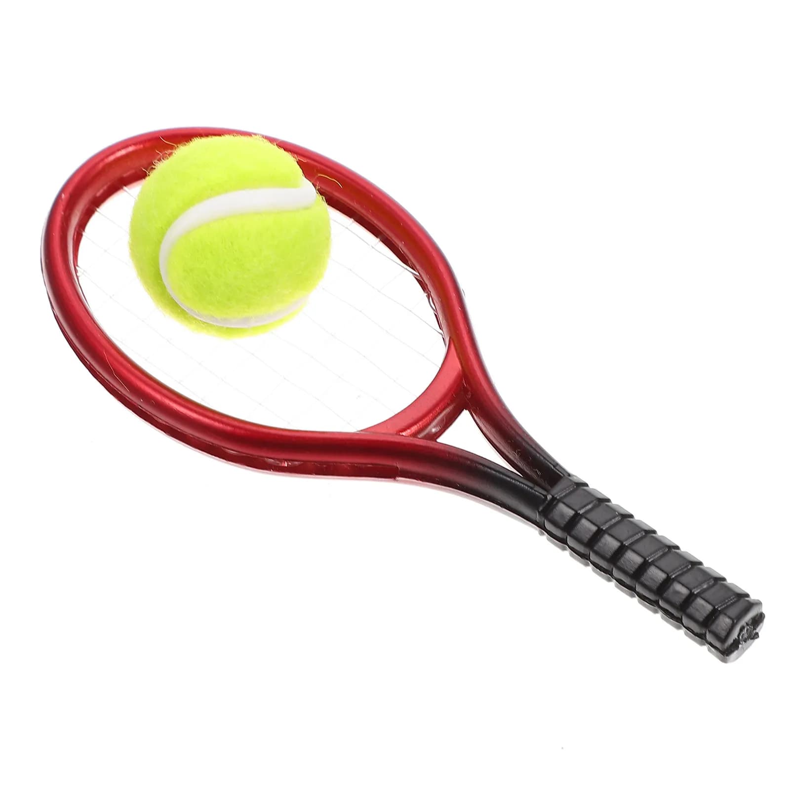 Set Mini Racchetta da Tennis e Pallina, Superficie Liscia, Dettagli Raffinati, Decorazione per Casa in Miniatura, Accessorio Fotografico, Articolo Sportivo in Miniatura