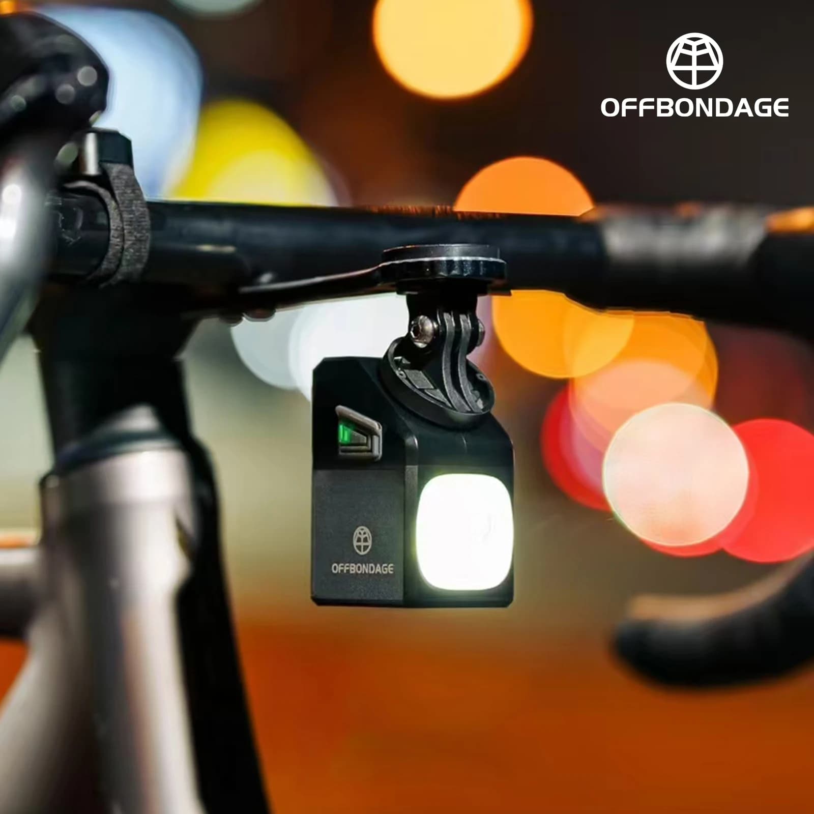 OFFBONDAGE Luce per bici Sollevamento smontaggio Faro per bicicletta ad alta luce Guida notturna 1000LM 5000mah Luci per bicicletta