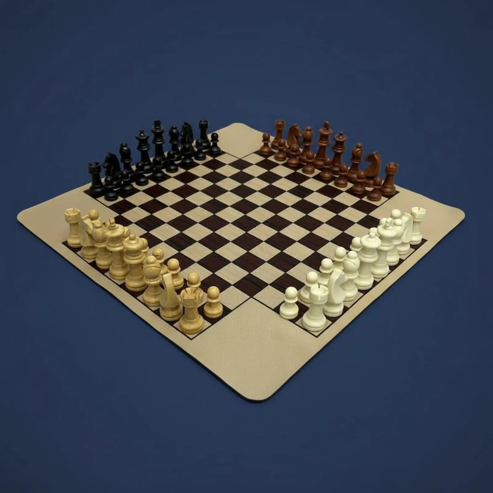 Set di Scacchi per 4 Giocatori, Gioco Educativo per Famiglie e Feste
