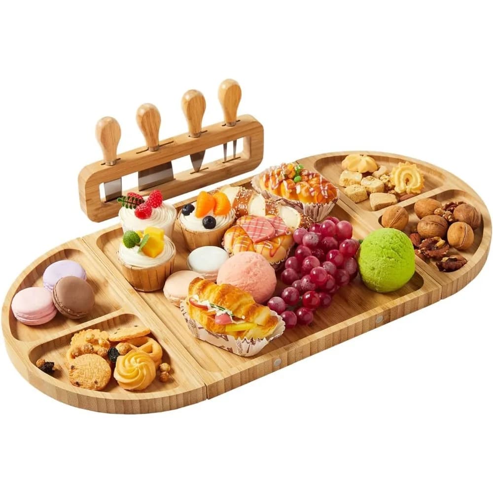 1PC Charcuterie Boards Gift Set Four Piece Set Cooked Food Board Kitchen Cutting Board Cooked Cheese Bread Charcuterie Board Wooden Cutting Board