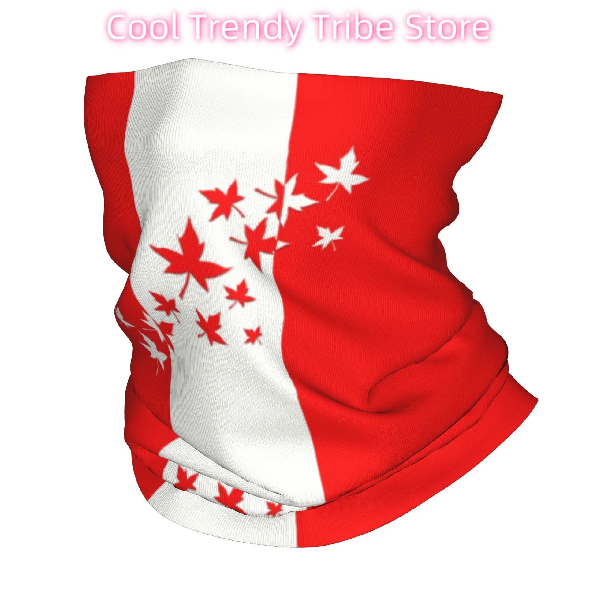 Custom Maple Leaf Canada Flag Winter Headband Neck Warmer Men Women Ski Camping Tube Scarf Face Bandana Gaiter