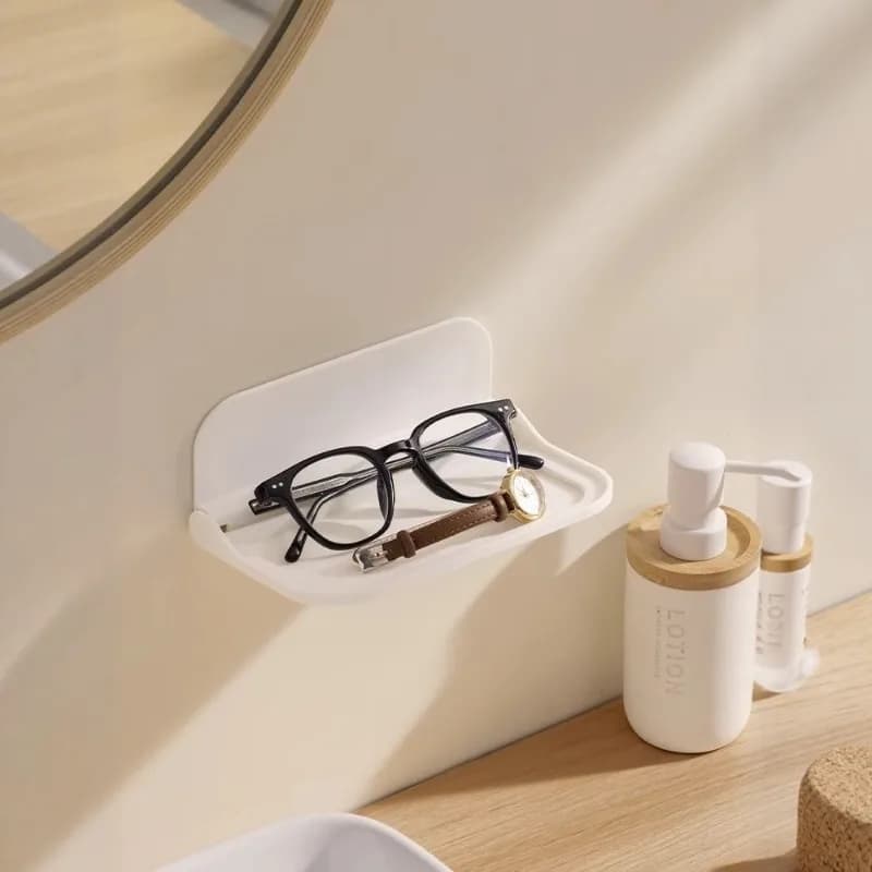 Foldable Wall Mounted Shelf, Toilet Bedside, Mobile Phone, Non Perforated Dormitory Storage Rack, Set-top Box Rack, Bathroom