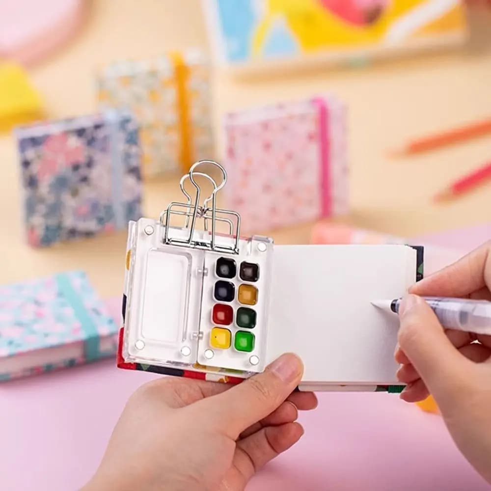 New Mini Watercolor Painting Book Square Portable Drawing Notebook Thickened 300g Pocket Sketchbook Travel