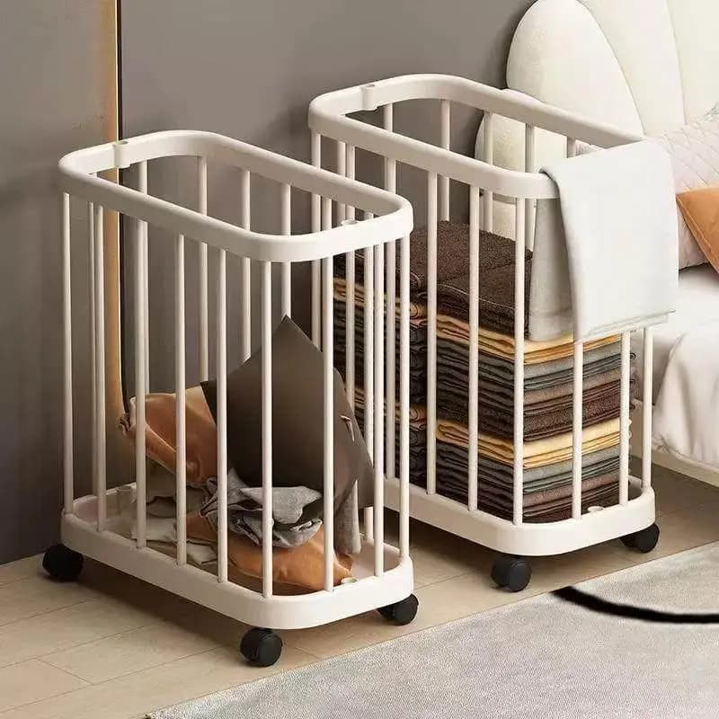 Large Capacity Yoga Mat Holder Basket with Wheels for Home, Disposable Clothes Basket, Waterproof, Bathroom and Fitness Equipment