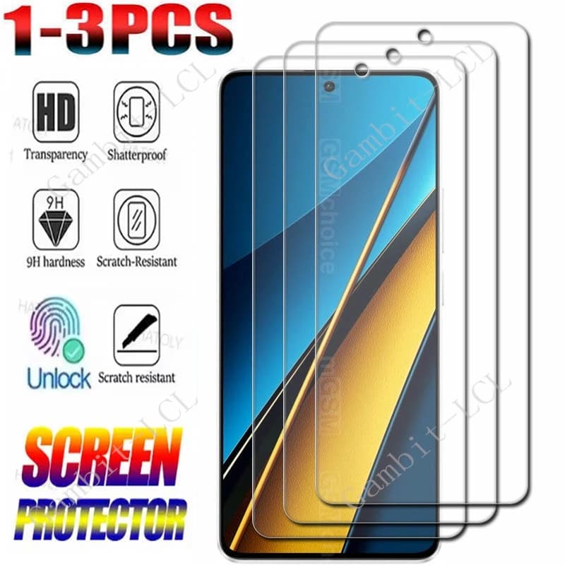 1-3PCS 9H HD Tempered Glass For Xiaomi Redmi Note 13 Pro 5G ON RedmiNote13Pro Note13Pro Poco X6 Screen Protective Cover Film