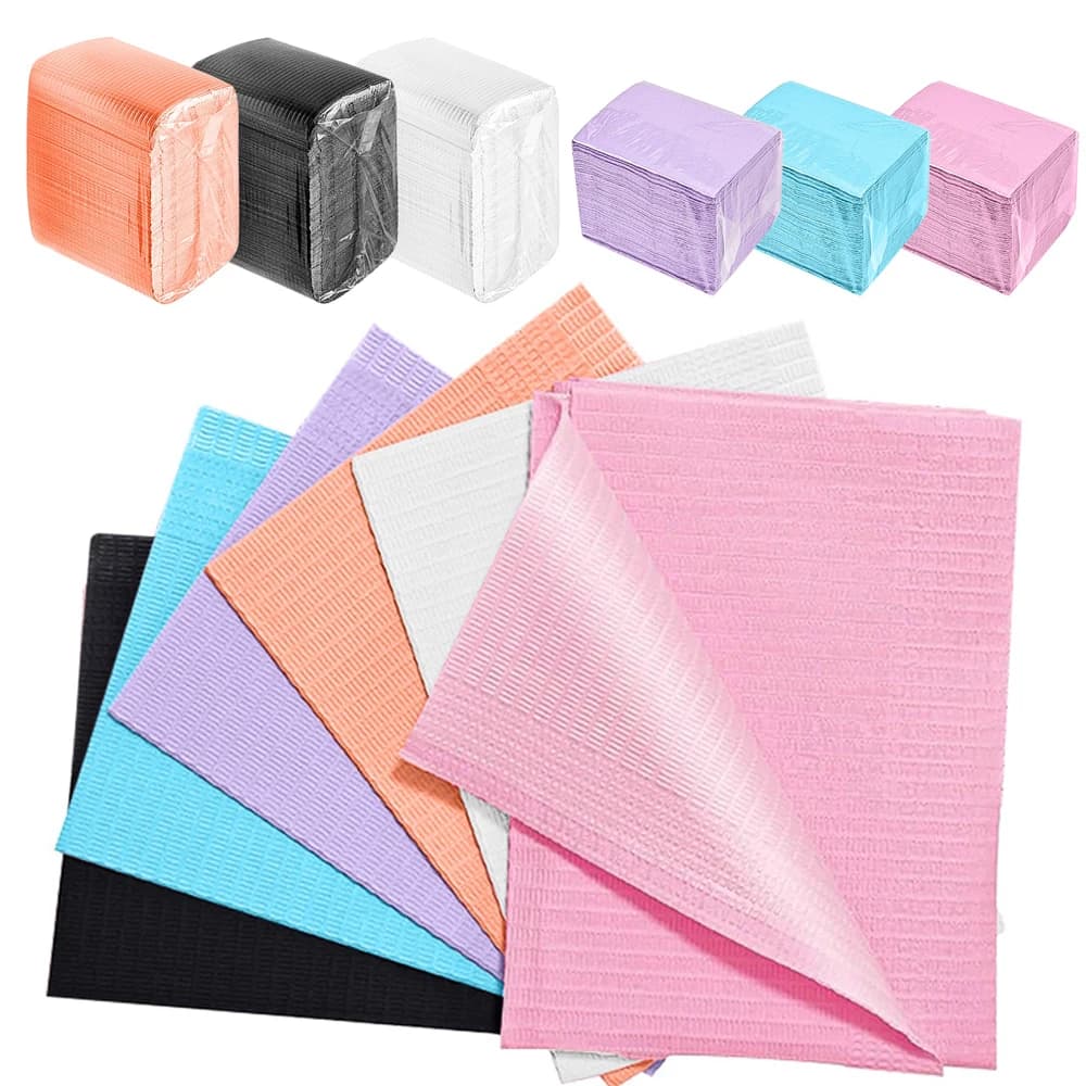 NARKASY 125/50/15pcs Disposable Tattoo Clean Pad for Nail Colorful Waterproof Tattoo Table Covers Dental Bibs Tattoo Accessories