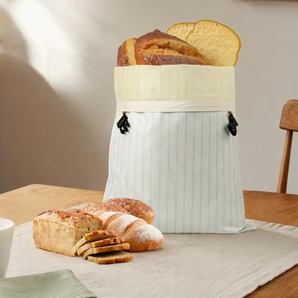 Washable Bread Bag Oxford Cloth Beeswax Bread Bag Reusable Sourdough Storage Pouch Homemade Food Preservation Wrap for Freezer