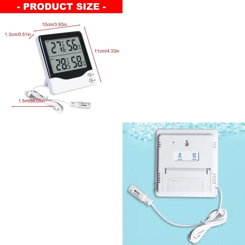 Wall Mountable Temperature Hygrometer Monitor High Precisions Digital Display