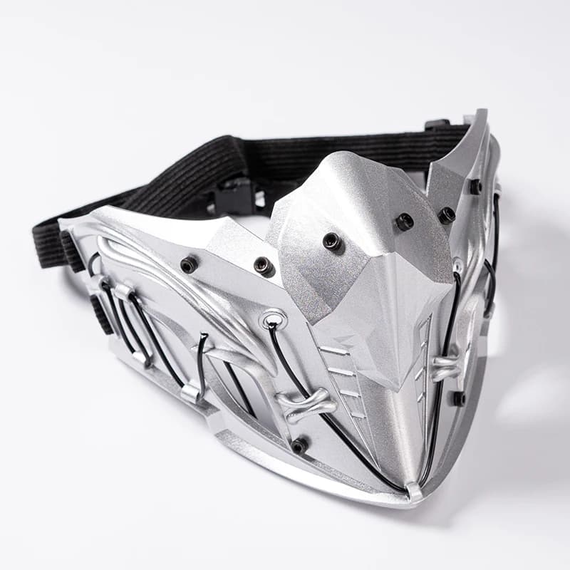 Original Design Half-Face Mask Ninja Mechanical Cyber Protective Punk Mask Photography Prop For Men Women