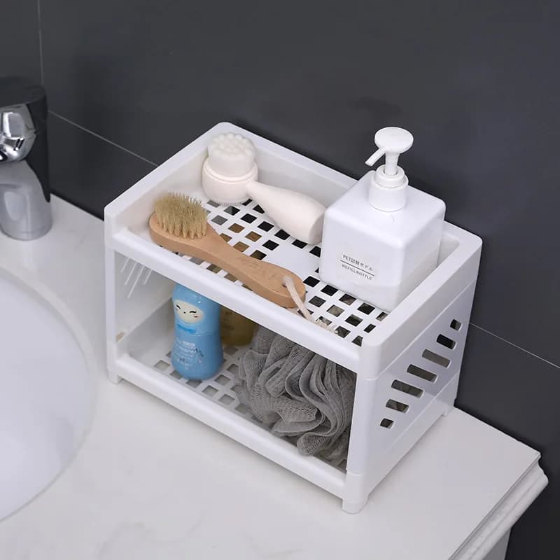 Organizzatore da Scrivania a Doppio Strato, Scaffale Multi-Livello per Forniture da Ufficio, Libri, Cancelleria, Penne, Trucchi, Cosmetici e Accessori da Scrivania