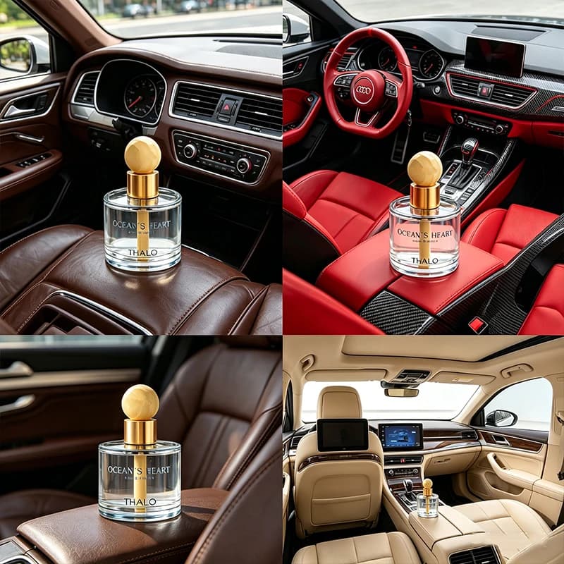 Profumo per Auto Sicuro e Salutare, Fragranza a Lunga Durata, Rimozione Odori, Diffusore di Lusso in Vetro per Auto, Decorazione Interna Auto