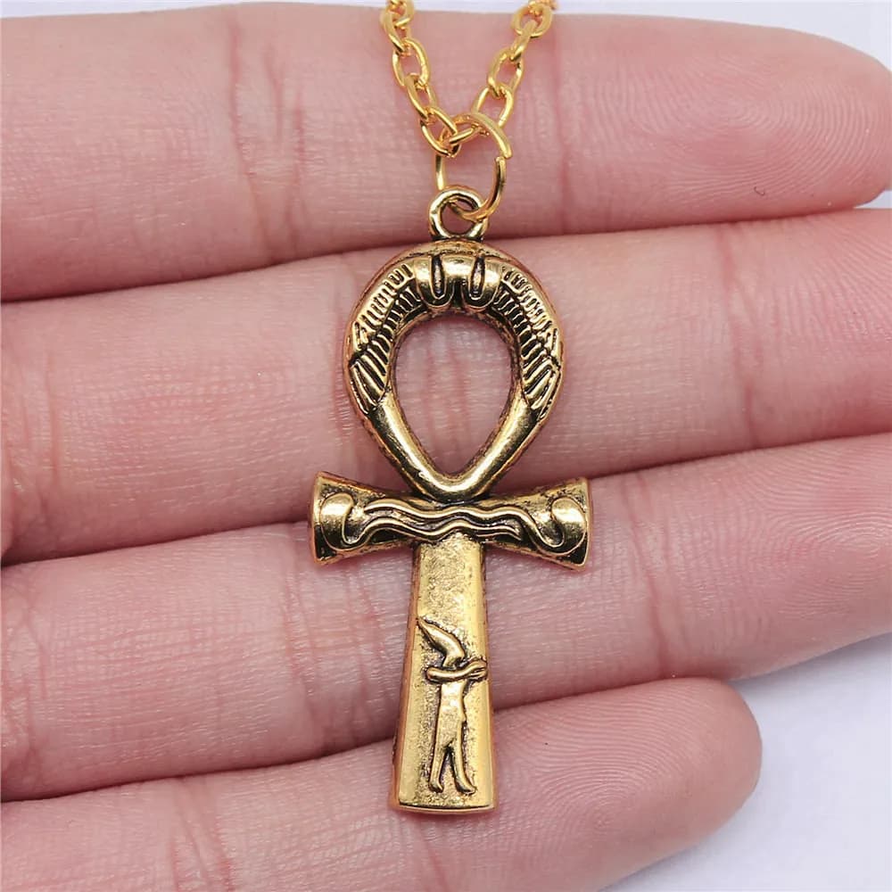 Antique Gold Amulet Protection Talisman Pendant Necklace Spiritual Luxury Jewelry Gift