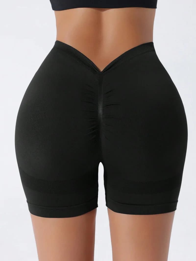 Pantaloncini da yoga a vita alta senza cuciture dall'Europa e dell'America Pantaloni da fitness per il rafforzamento della vita e il sollevamento dei fianchi Vita a V posteriore