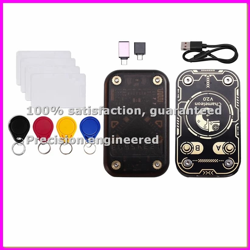 Emulatore di Chip RFID Chameleon V2.0, Duplicatore NFC Chameleon + 4x Portachiavi UID/CUID, Decodifica Schede 125K 13.56M - ABFT