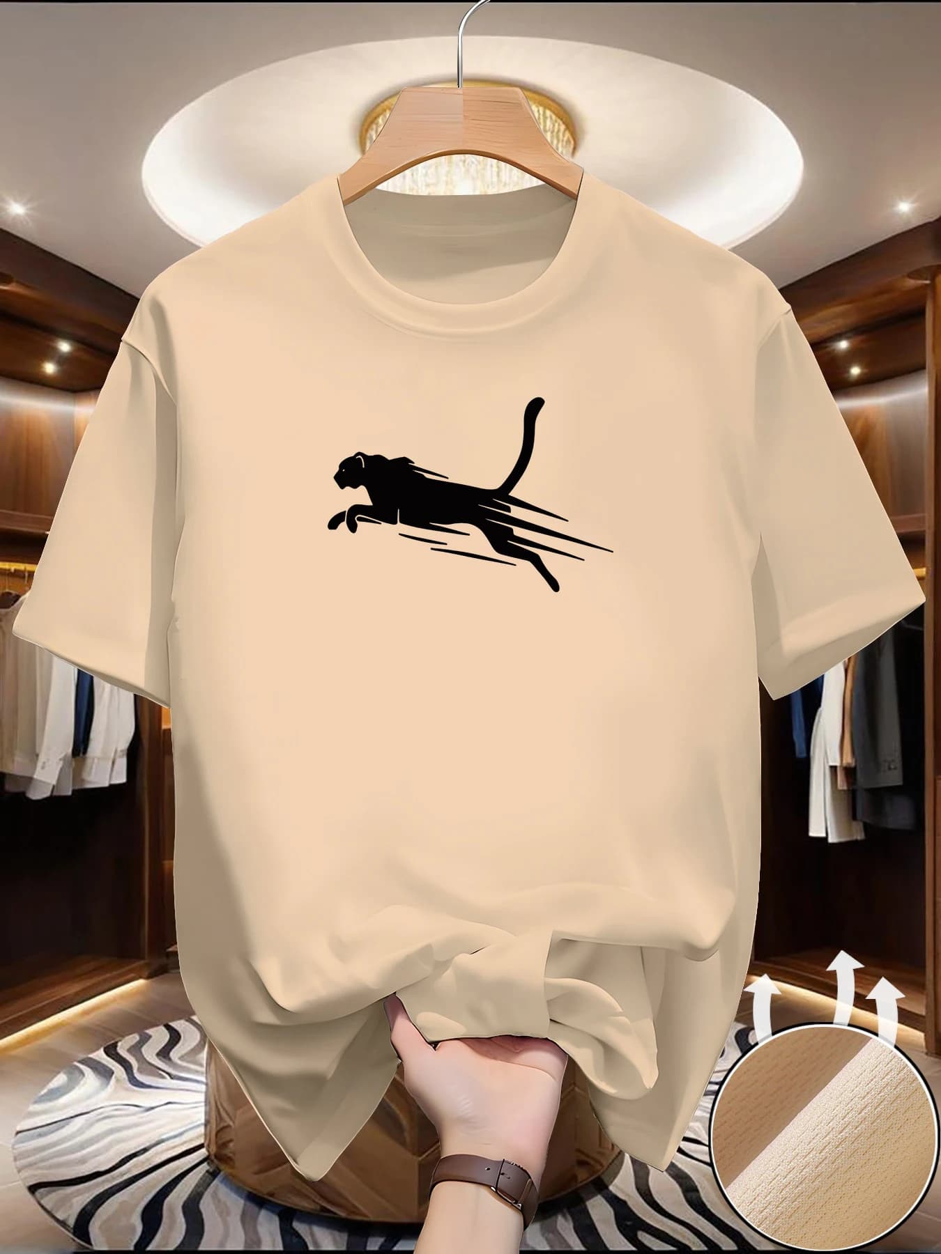 Nuova T-shirt Estiva di Lusso da Uomo con Stampa Leopardata, Girocollo Casual, Tendenza Y2K, Alta Qualità, per Fitness e Sport