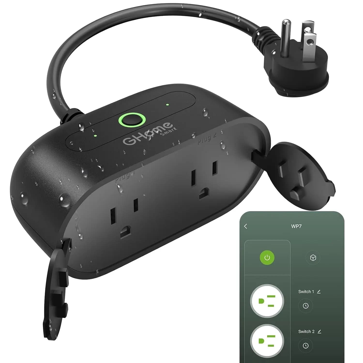 Intelligent Exterior Grip with Double Latch, Waterproof IP64, Compatible with Alexa and Google Assistant, No Hub Need for WiFi Control