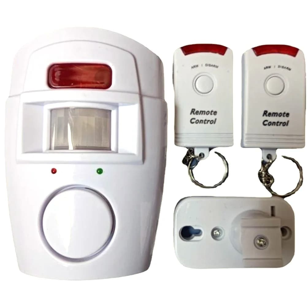 Allarme sensore di movimento wireless con 2 telecomandi Avviso PIR Allarme sensore a infrarossi Sistema di sicurezza domestica alimentato a batteria