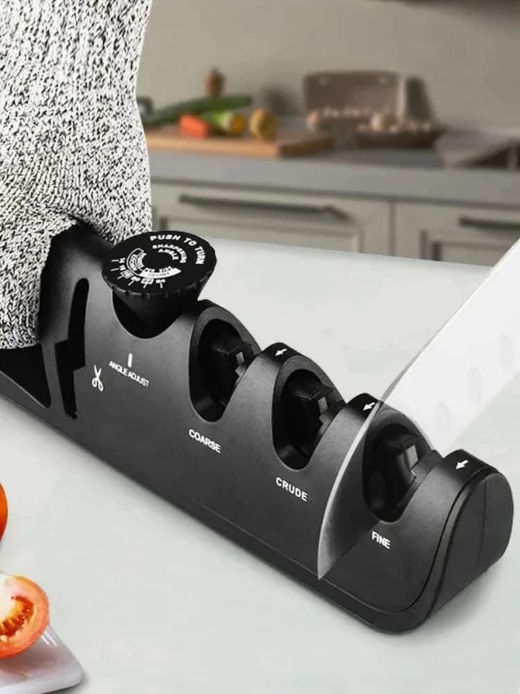 kitchen accessories 1 piece black/red angle adjustable five in a sharp knife kitchen gadget professional