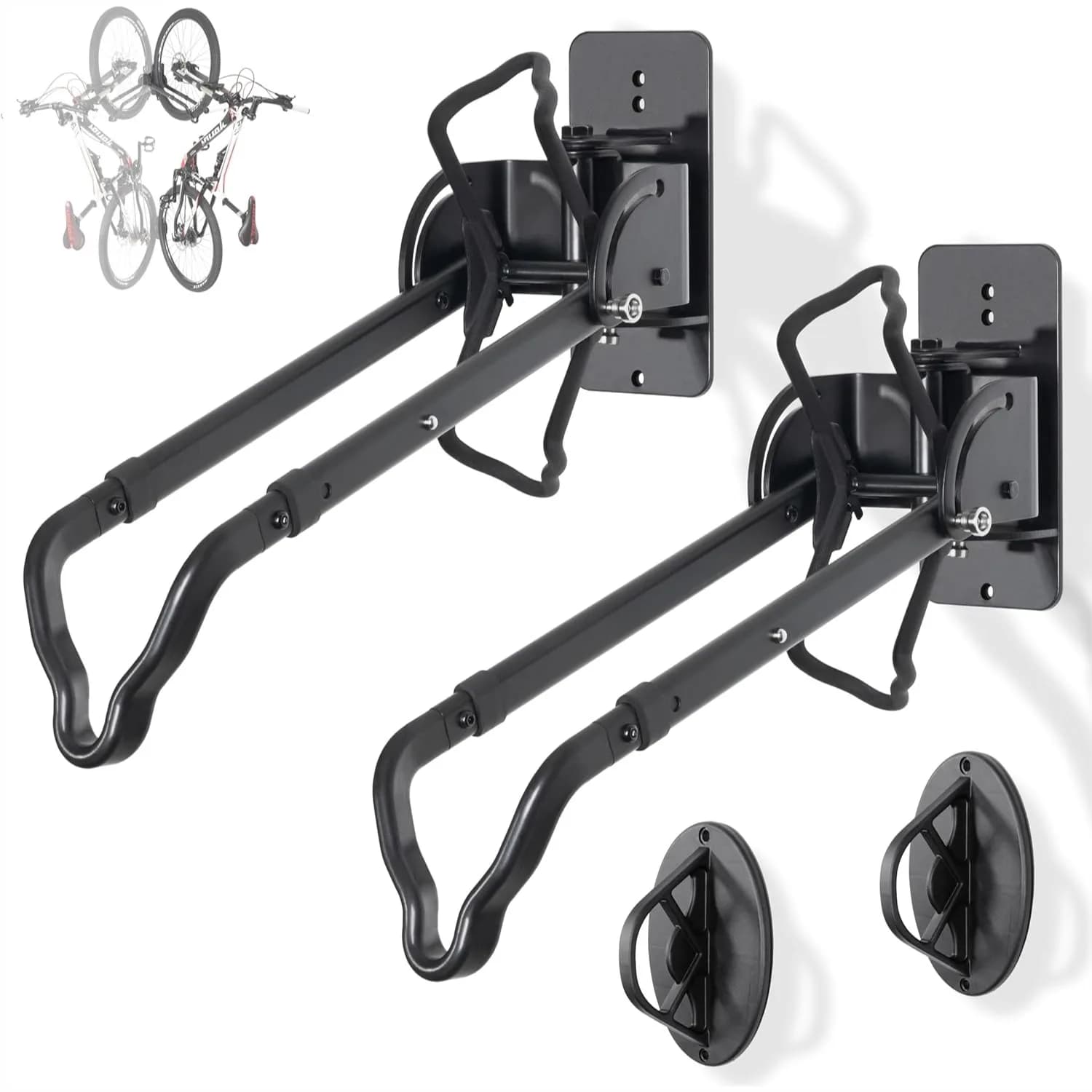 Supporto da Parete Girevole per Biciclette - Rastrelliera Verticale Regolabile e Pieghevole con Porta Ruota per MTB 20-29" e Bici da Strada 700C