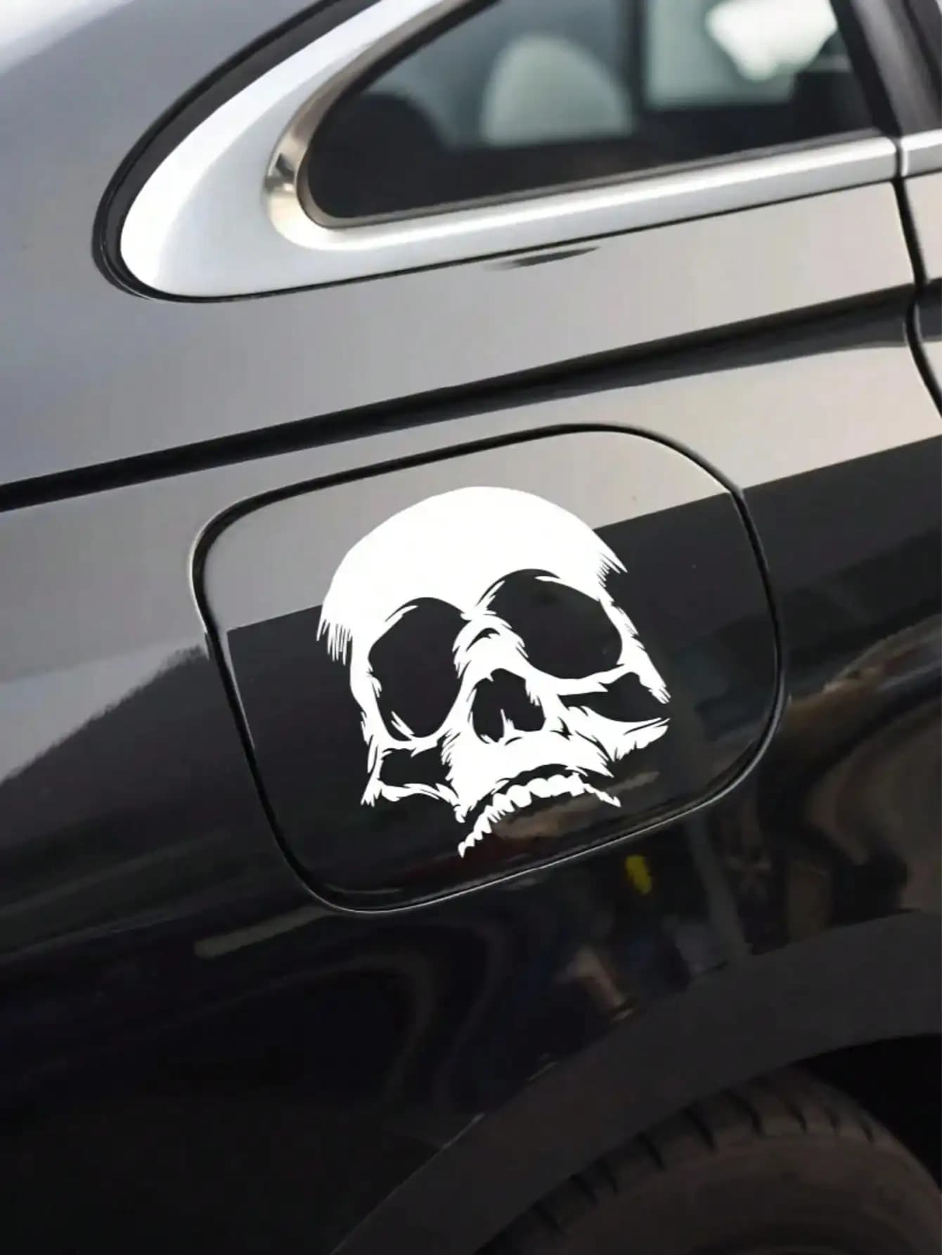 1 piece evil skull sticker - Universal waterproof car decomania, laptop, fuel tank cap, truck and rear window