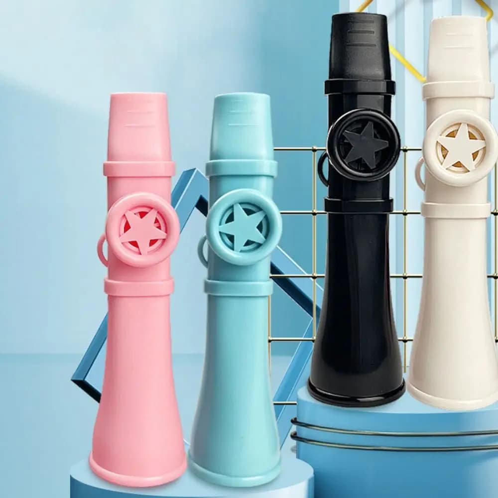 Flauto Kazoo portatile in ABS facile da imparare con strumenti musicali con cordino Gioioso giocattolo con fischio musicale britannico Regalo per ragazze dei ragazzi