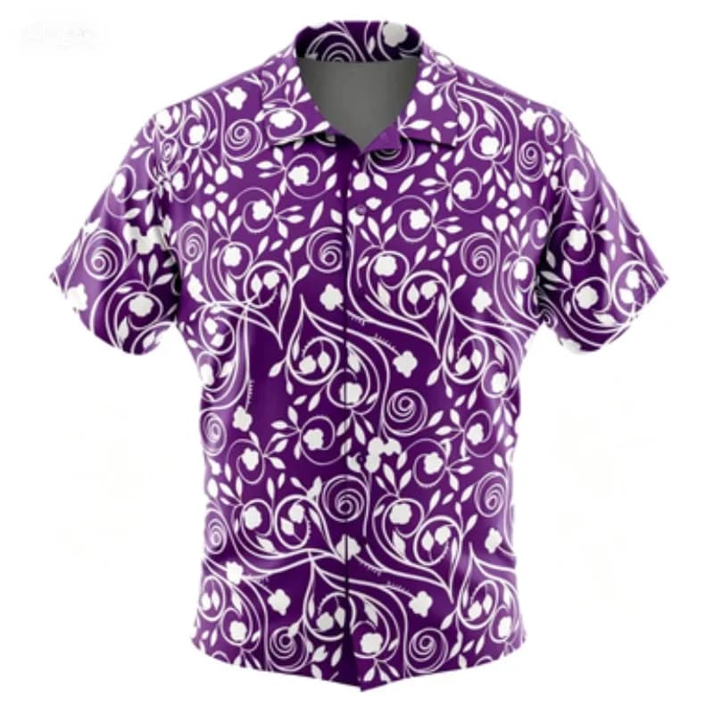Serie di Camicie Stampate, Outfit Estivo per Fan, Camicia a Maniche Corte con Stampa Anime Semplice