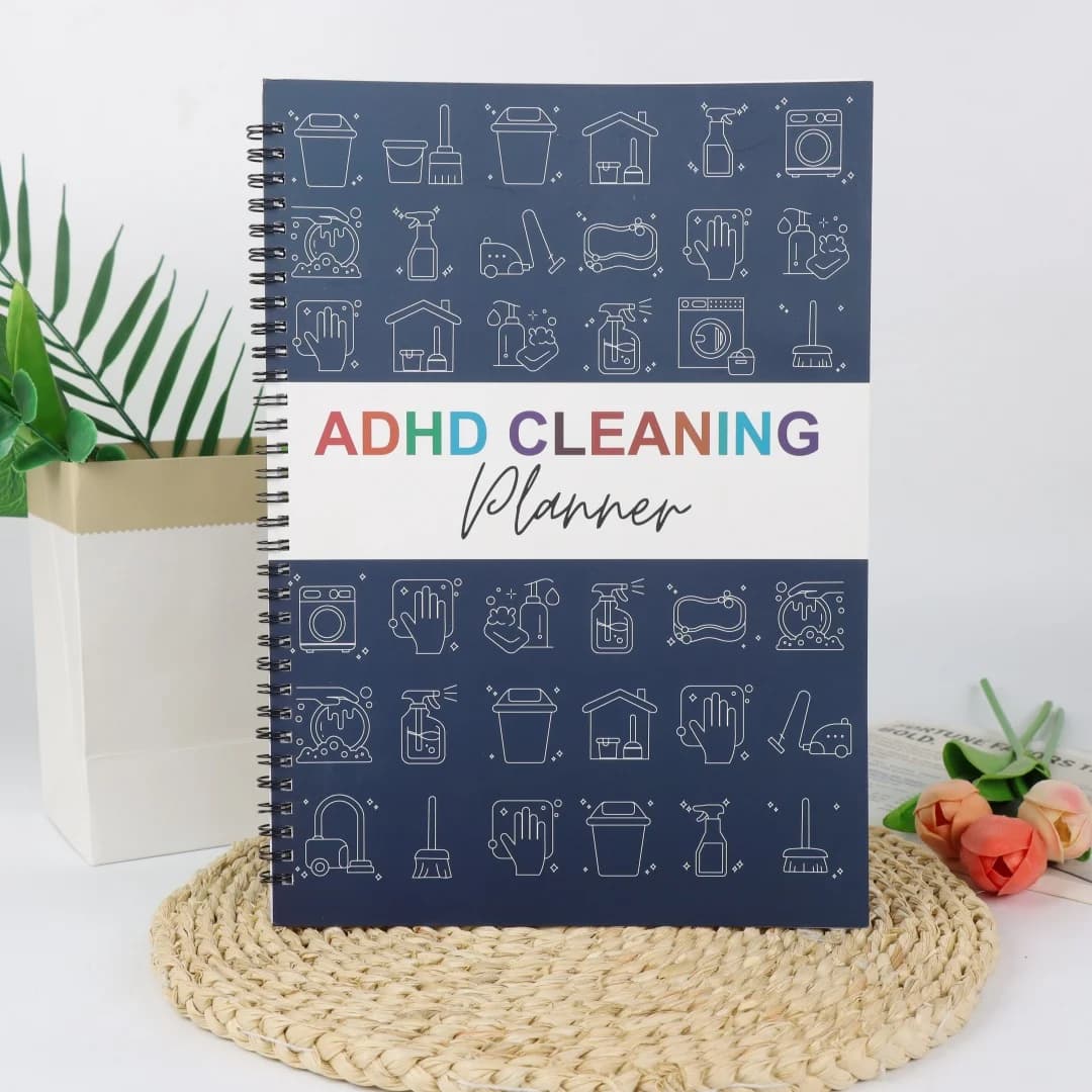 Quaderno per la gestione della pulizia della casa ADHD - Lista di controllo e organizer giornaliero, settimanale e mensile per la gestione domestica