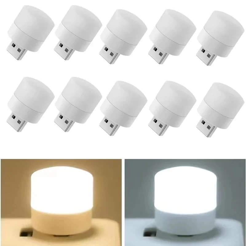 3/6/9/12pcs Mini USB Plug Lamp Super Bright Eye Protection Book Light Computer Mobile Power Charging USB Small LED Night Light