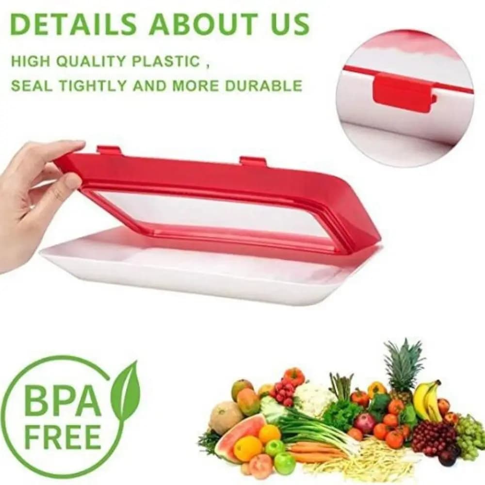 Creative Food Preservation Tray Stackable Reusable Fresh Storage Container 30*21cm BPA-free Plastic Cold Meat Container