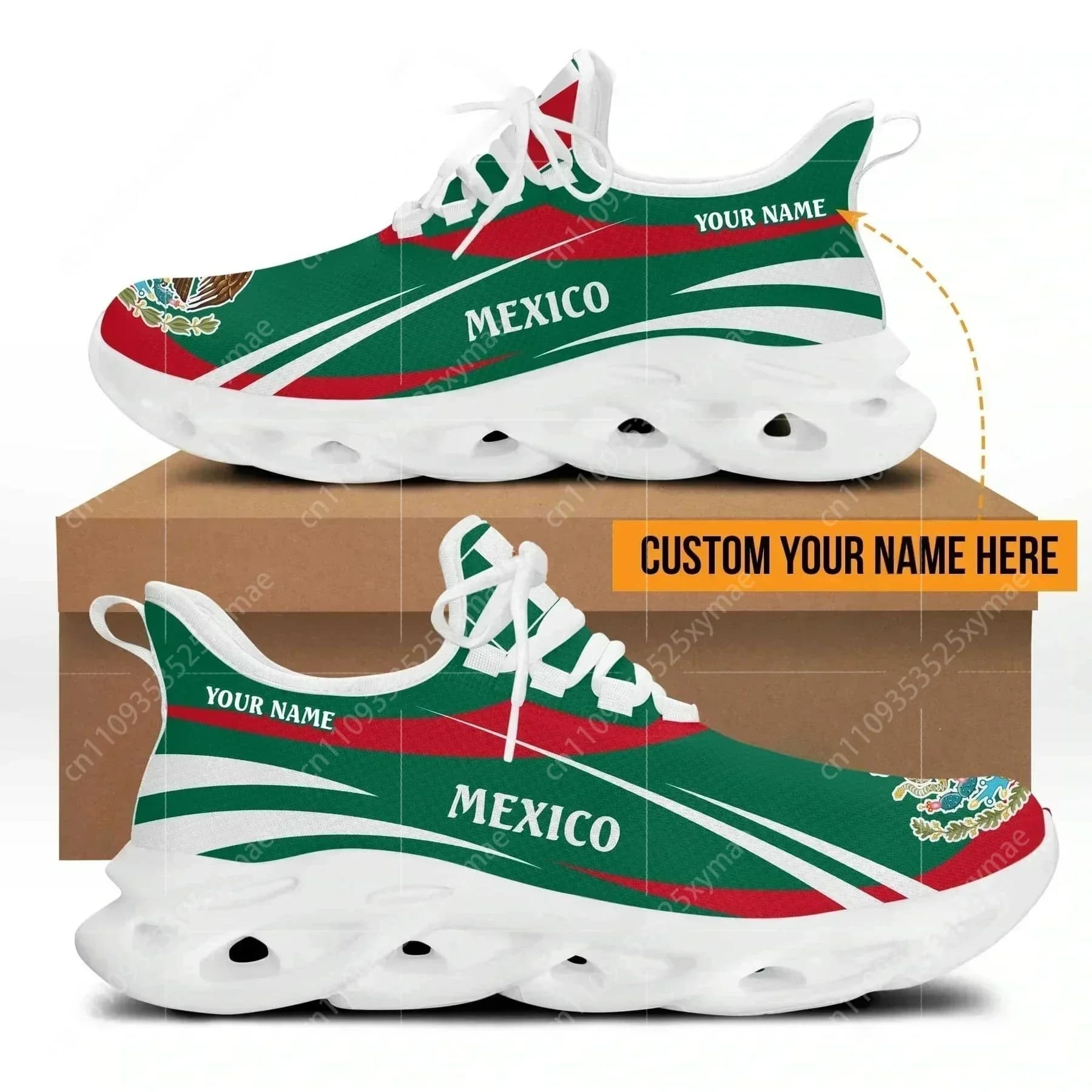 Scarpe da Corsa Estive da Uomo con Stampa Bandiera Messicana, Scarpe Casual da Passeggio Antiscivolo, Sneakers Blade Tenis per Uomo
