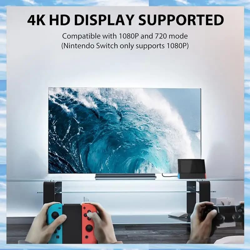 Dock station T31C-TV per Nintendo Switch/Switch OLED, docking station TV con adattatore 4K/tipo C/porta USB per Nintendo Switch