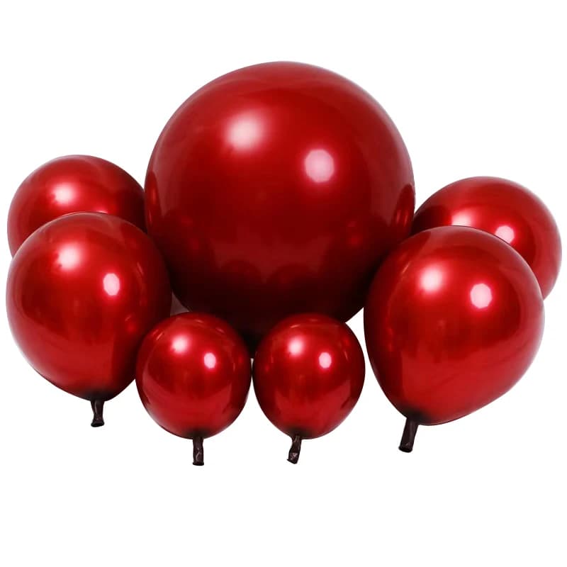 20/10 pezzi palloncini cromati bordeaux doppia farcita vino rubino palloncini in lattice rosso per matrimonio San Valentino decorazioni per feste di Natale