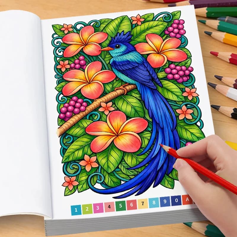 A Digital Drawing Book For Adults To Calm Down And Relieve Stress, Flower/Sloth/Bird/Mandala Theme, 32 Pages, Art Creation Gift