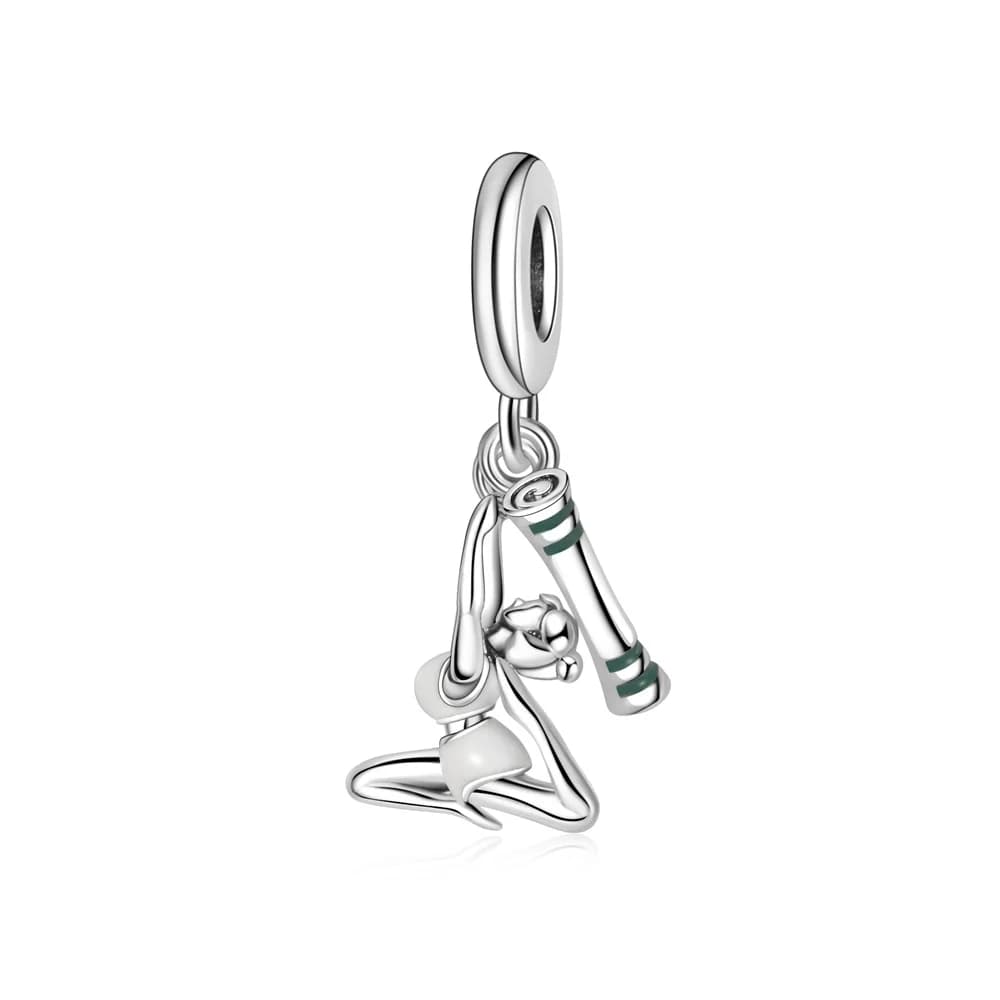 Pan Charms Original Yoga Girl Dangle Charm Bracelet Pendant Jewelry