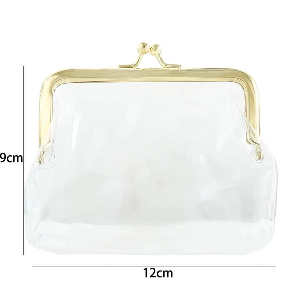 Portable Kiss Clasp Lock Money Bags Bank Card Credit ID Card Card Holder Small Wallet Change Purse Transparent Coin Purse