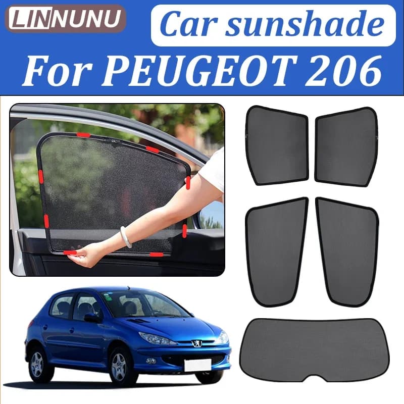 Parasole magnetico per auto LINNUNU per Peugeot 206 2004-2018, tendina parasole per parabrezza, protezione UV, accessori