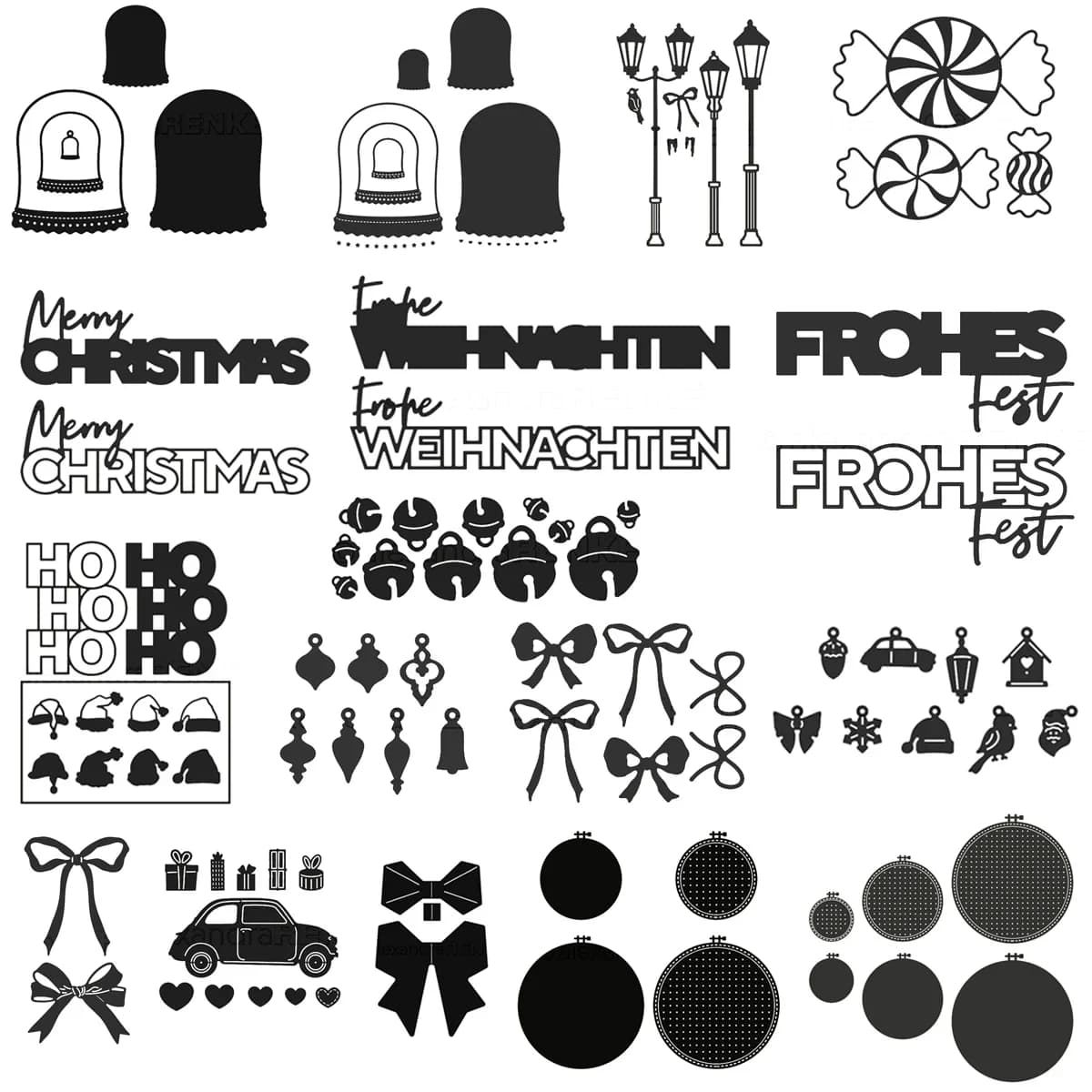 Mmao Artigianato Metallo Acciaio Fustelle Natale sfera di cristallo lettera Stencil Per DIY Scrapbooking Carta/carte fotografiche Goffratura Muore