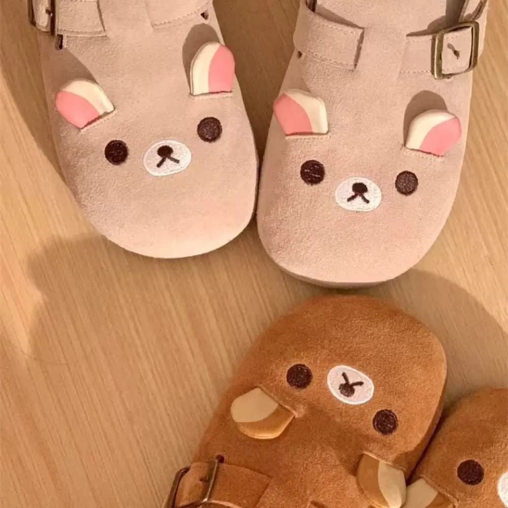 New Thick Bottom Rilakkuma Women's Shoes Cartoon Height Increase Anime Periphery Retro Cute Rilakkuma Slippers