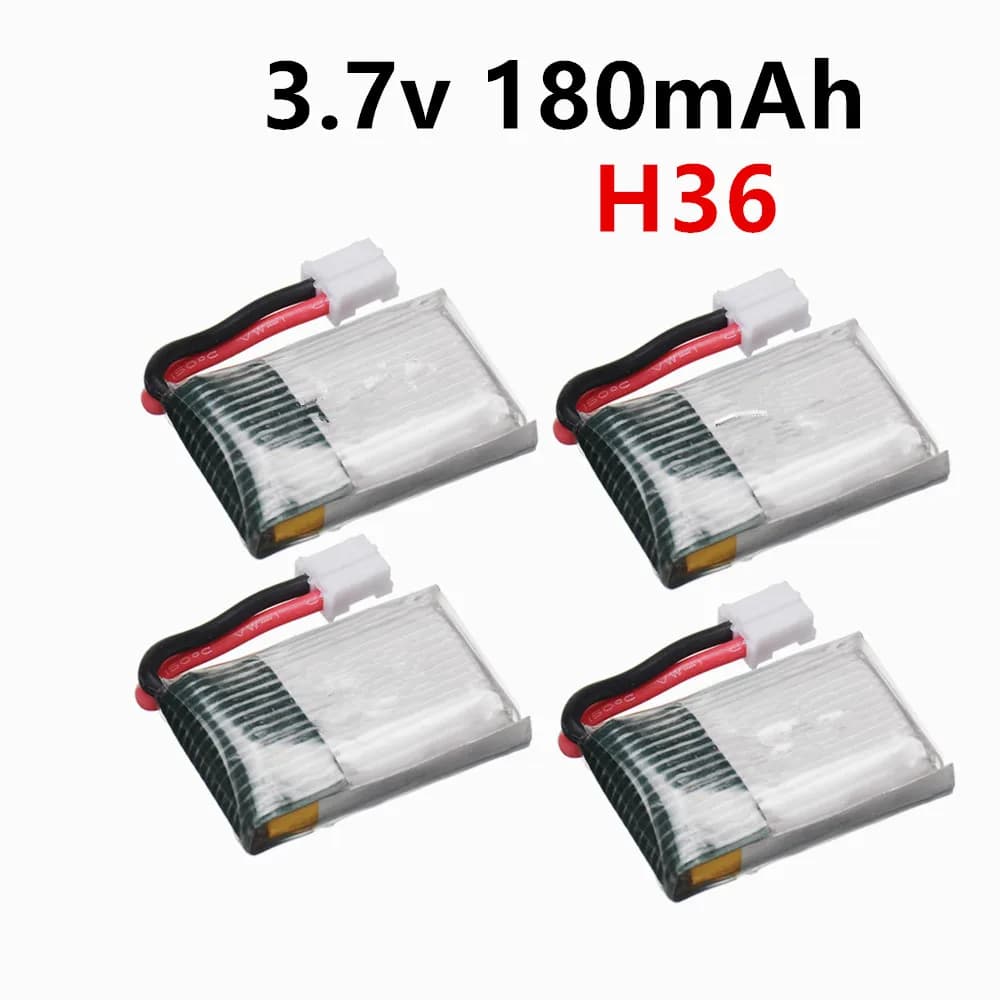 Batteria Lipo 3.7V 180mAh 651723 con caricabatterie per JJRC H36 E010 E010C E011 E013 F36 NH010 RC Quadcopter Drone, ricambi per giocattoli, batteria