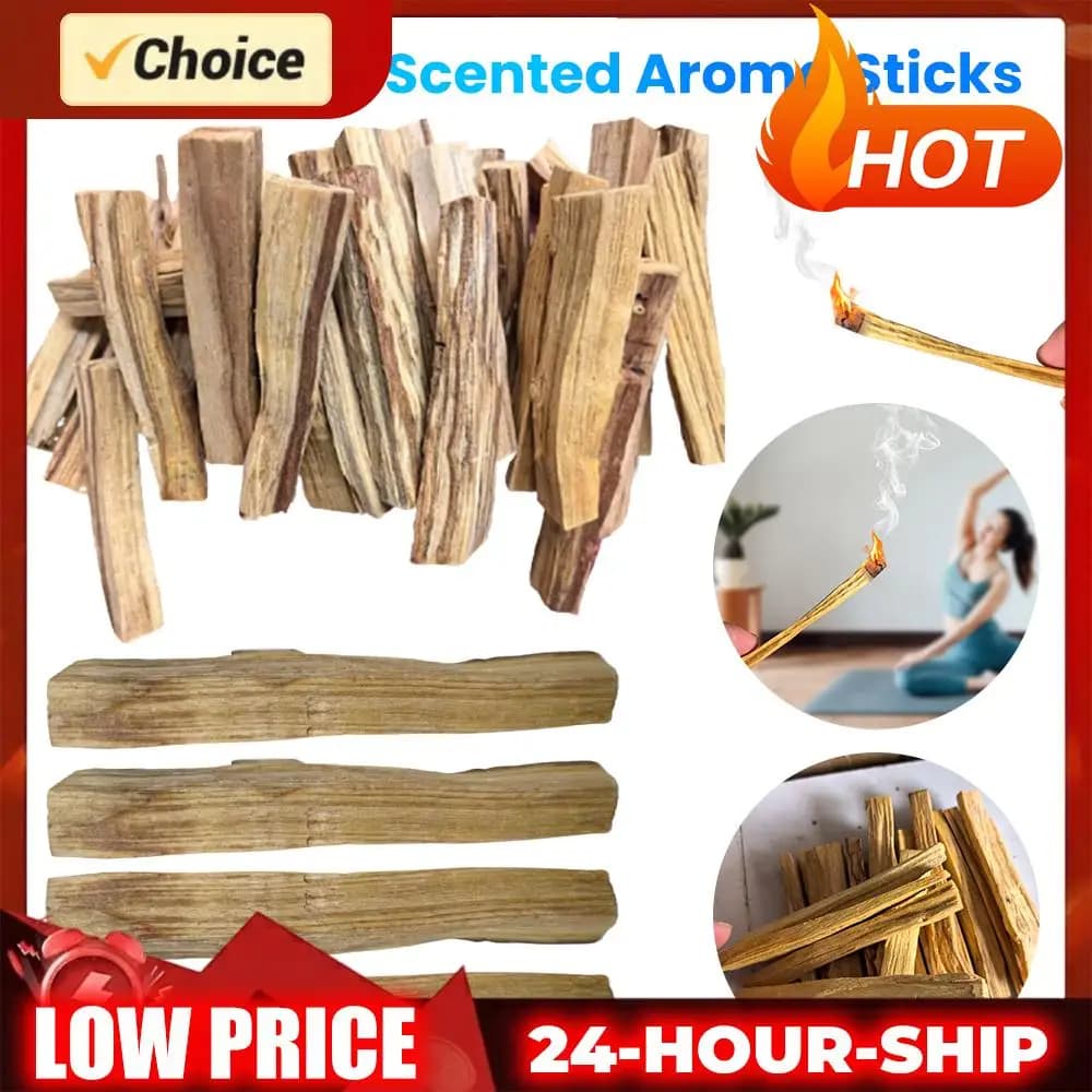 Bastoncini di Palo Santo, Diffusori di Aroma in Legno, Bastoncini Purificanti e Curativi per Alleviare lo Stress, Strisce di Legno Naturale Grezzo Profumate