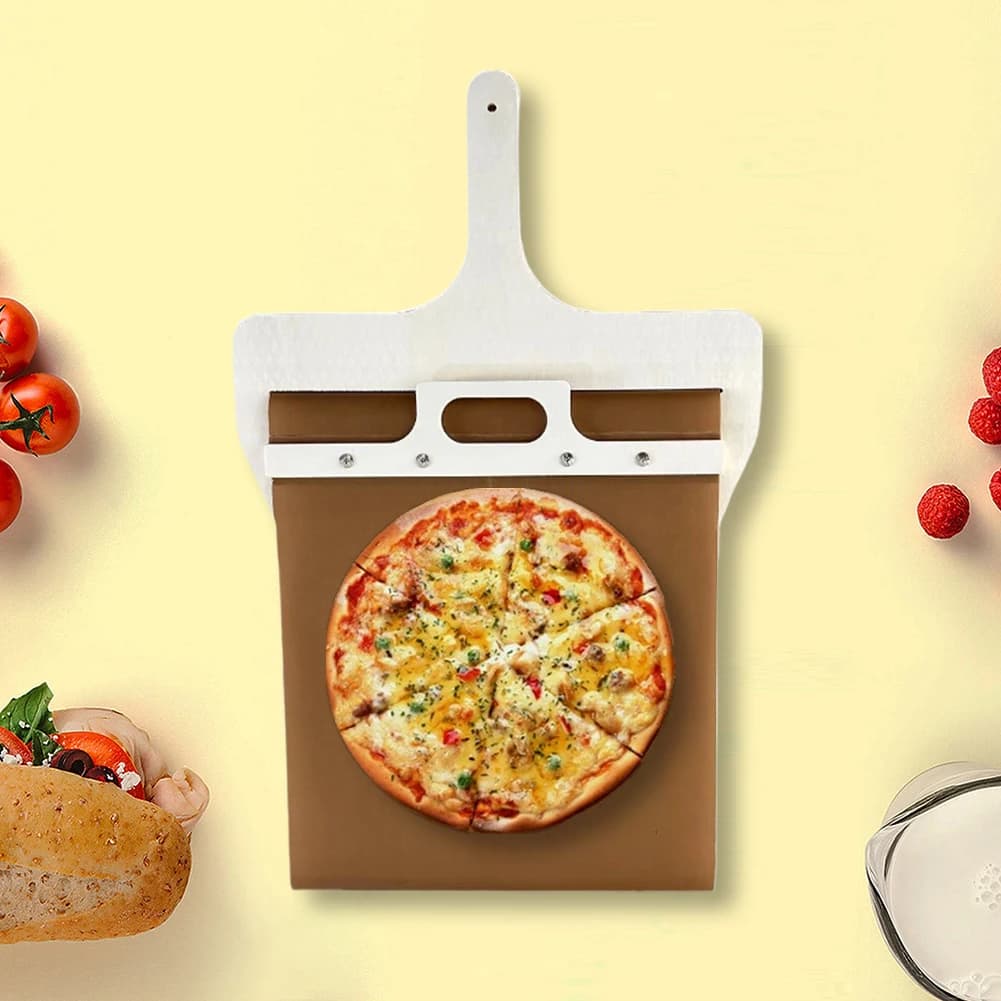 Pala per Pizza scorrevole spatola scorrevole per Pizza pala per Pizza in legno antiaderente multifunzione con manico per la cottura della Pizza