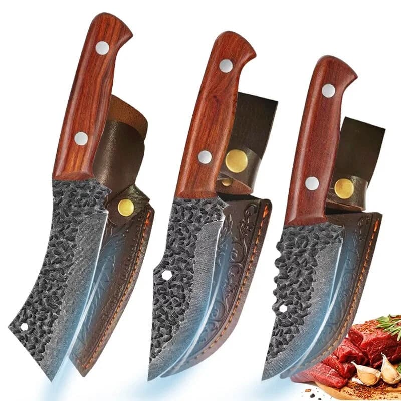 WXCOO Coltello Artigianale da Disosso in Acciaio Inossidabile, Coltello da Cucina, Coltello da Macellaio, Coltello da Frutta, Coltello da BBQ