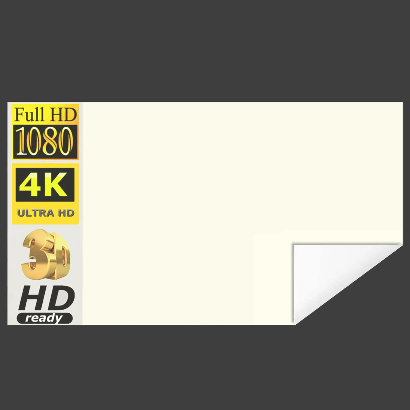 60 72 100 120 Schermo per proiettore portatile da 133 pollici Griglia bianca Panno riflettente anti-luce Tenda per proiezione 3D 4K per Home Office