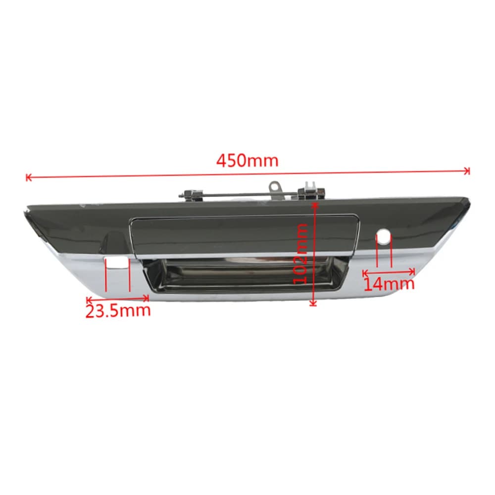 Maniglia per portellone posteriore in ABS con fori per telecamera e chiavi, nera o cromata, 69090-0K110 per Toyota Hilux Revo 2015-2021 690900K120