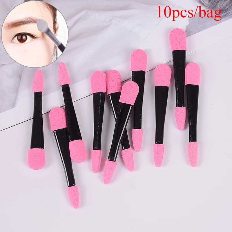 10pcs Disposable Double Ended Eye Shadow Applicators Sponge Makeup Brush Beauty