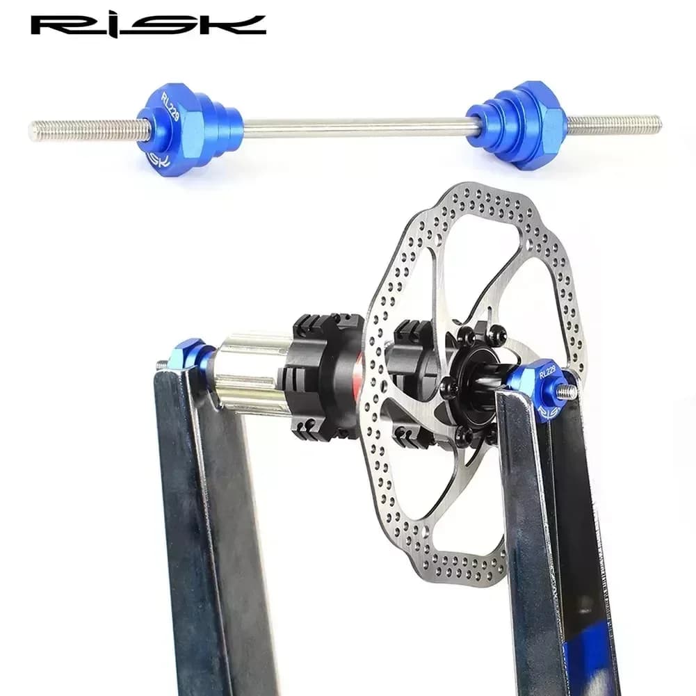 SPORTFUNSF Ruota per bici Truing Stand Adattatore Strumento Mozzo Cerchione Accordatore 20/15/12mm QR Adattatore per perno passante Strumenti di riparazione biciclette Parti di ciclismo
